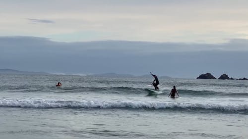 Person Surfing on the Sea