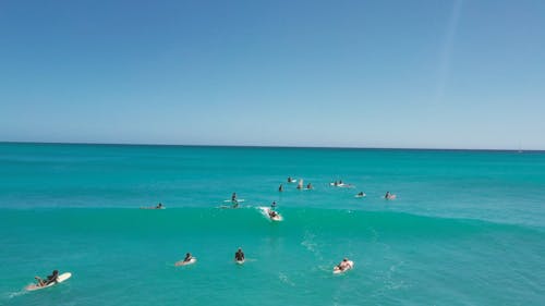 People Surfing On The Beach