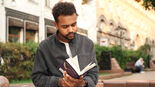 Close-Up Video Of Person Reading A Book 