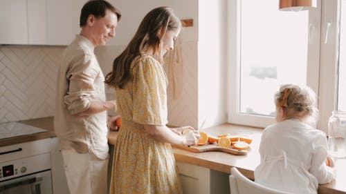 A Family Bonding Over Food