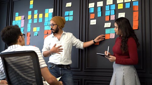 Man Discussing In An Office Meeting 