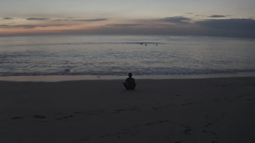 Video Of Person Sitting On Seashore