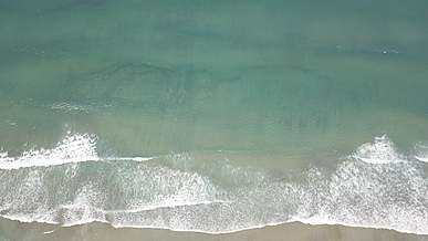 aerial view of ocean waves