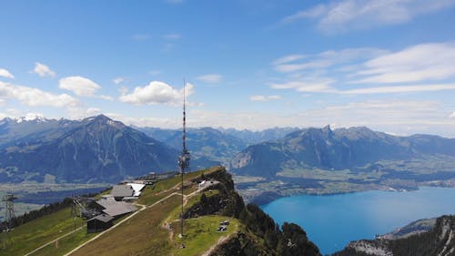 An Aerial Footage of a Landscape in Switzerland