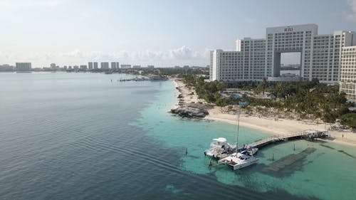 A Drone Footage of Beach Resort