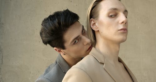 Two Young Men Posing during a Photoshoot