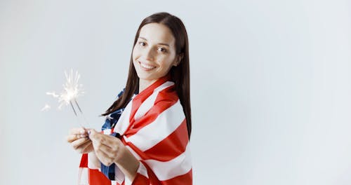 Woman Celebrating the 4th of July