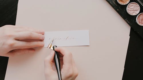 Person Using an Oblique Pen