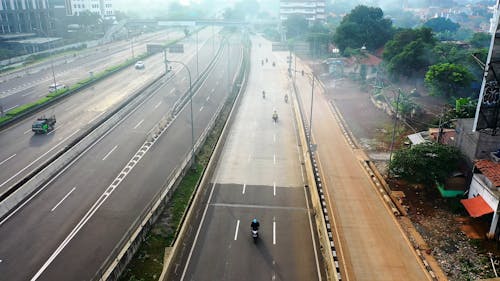 Drone Footage Of Expressway During Daytime