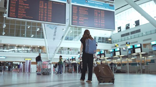 Video Of Woman Pulling Her Suitcase