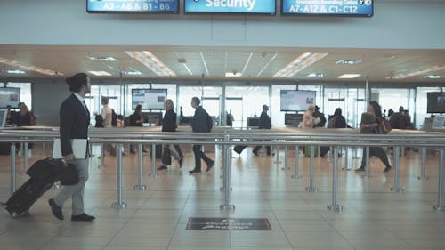 Video Of People Walking Around Airport