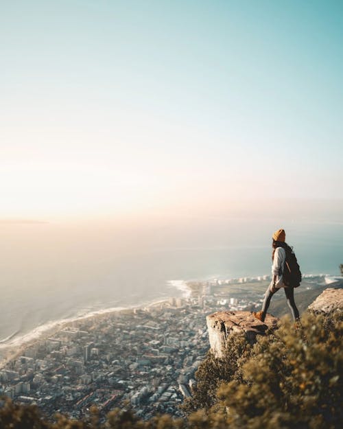 Stop Motion Video of Person Sitting on the Cliff