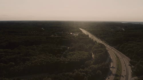 An Aerial Footage of a Landscape and Roads