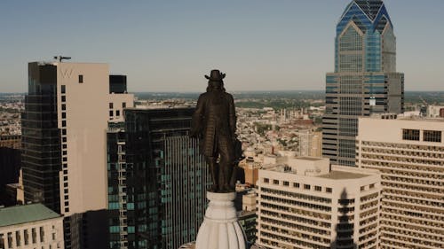 Drone Footage of Buildings in a City