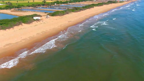 Aerial View Of A Beach Coastline 