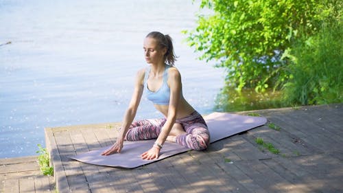 Video Of Woman Doing Yoga Exercises