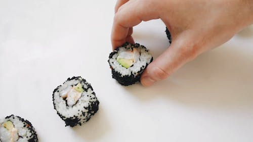 Close-Up Video Of Maki Rolls 