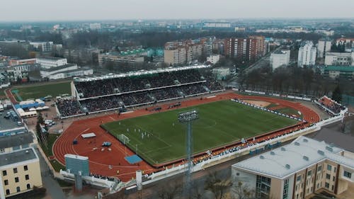 Drone Footage Of Football Stadium 