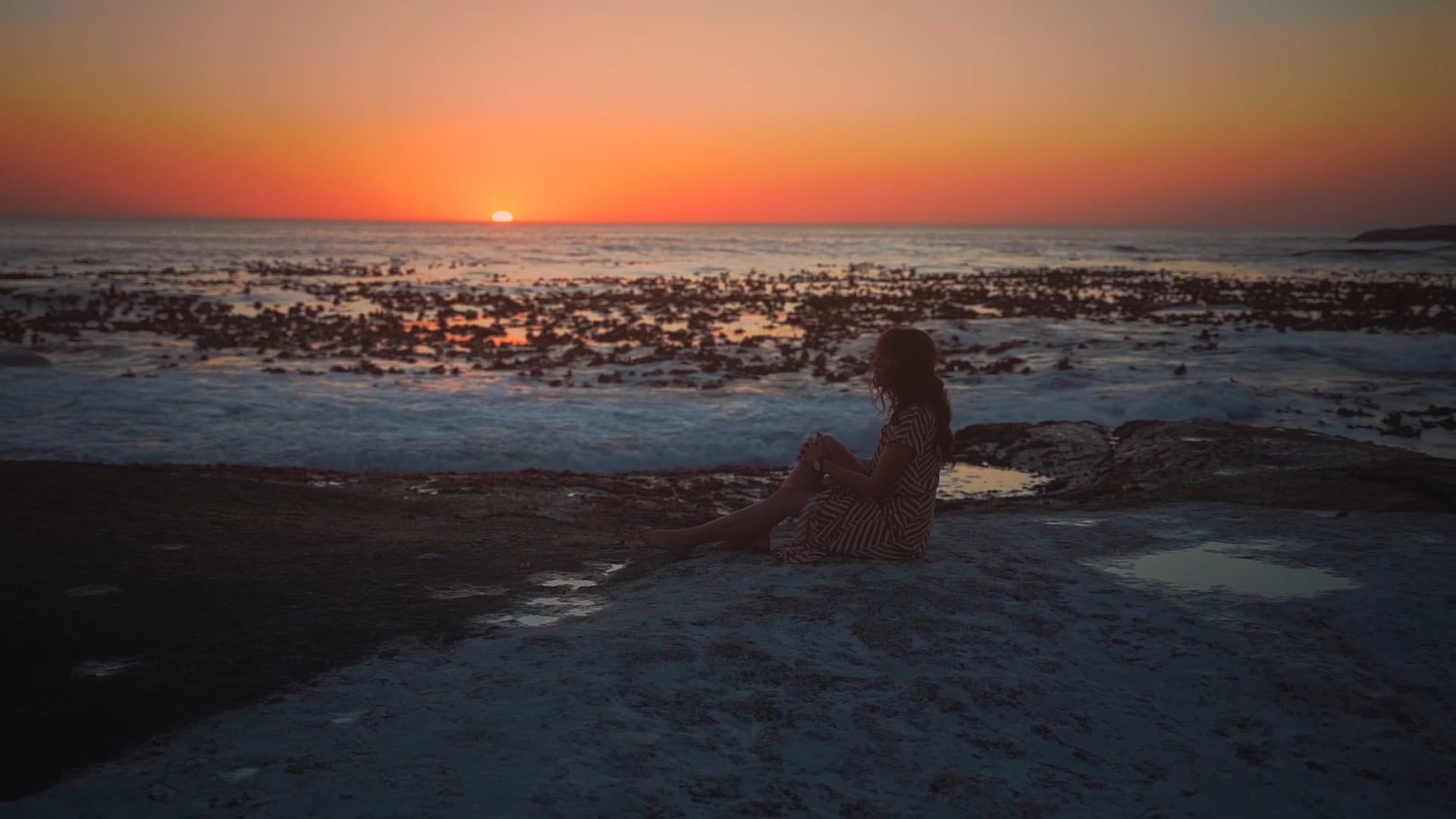 Silhouette of a Woman on the Beach During Golden Hour Free Stock Video ...