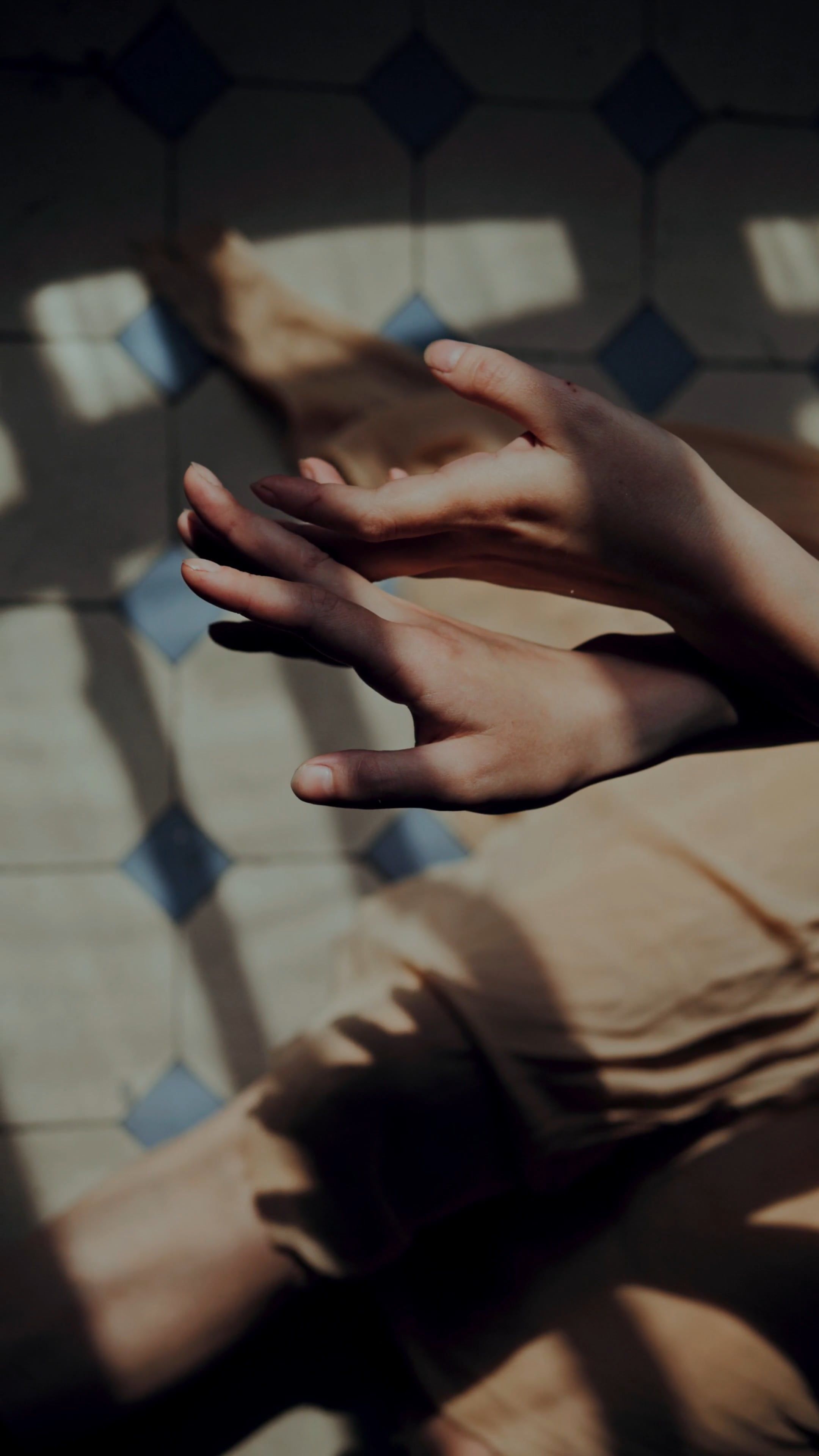 A woman's hands are on the floor in front of her Free Stock Video ...