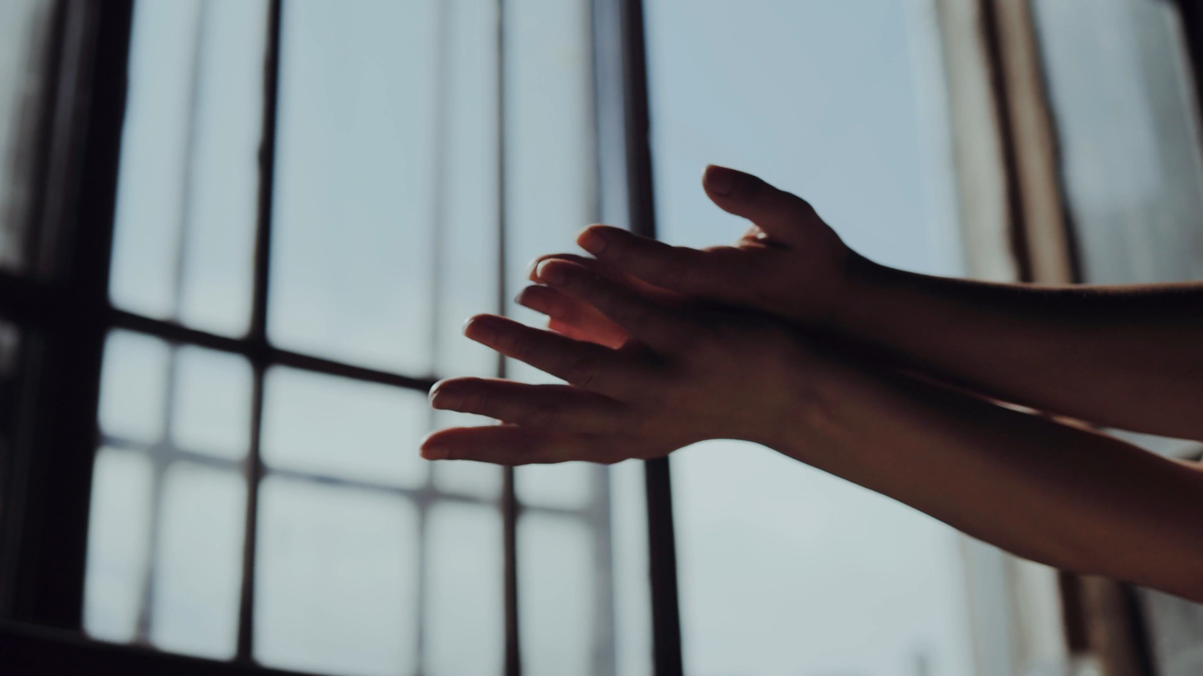 A person's hands are reaching out to the window Free Stock Video ...