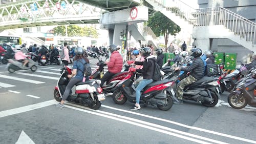 Motorcycles Traffic in the City