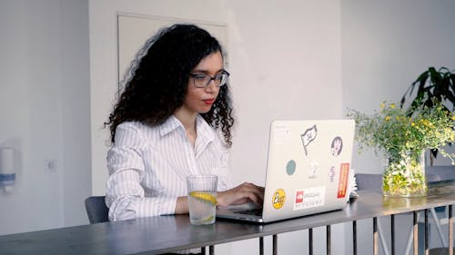 Video Of Woman Using Her Laptop