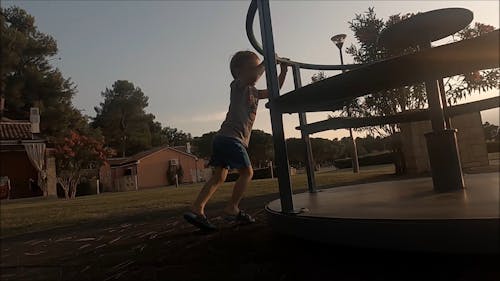Video Of Child Playing Outdoors During Dawn 