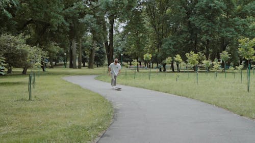 A Young Man Skateboarding