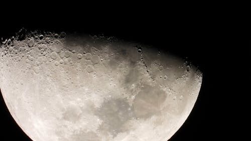 Surface Of A Half Moon In Close-up View