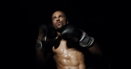 A Man Showing His Boxing Skills