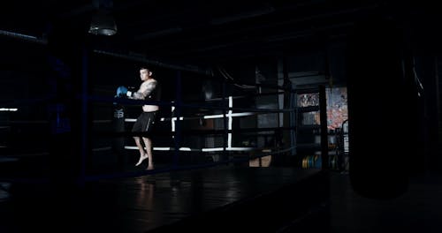 A Man Training In Kick Boxing