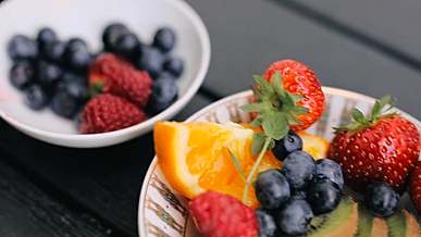 glasses of fresh fruit flavored refreshments