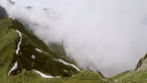 Thick Fog Crawling From The Mountain Valley