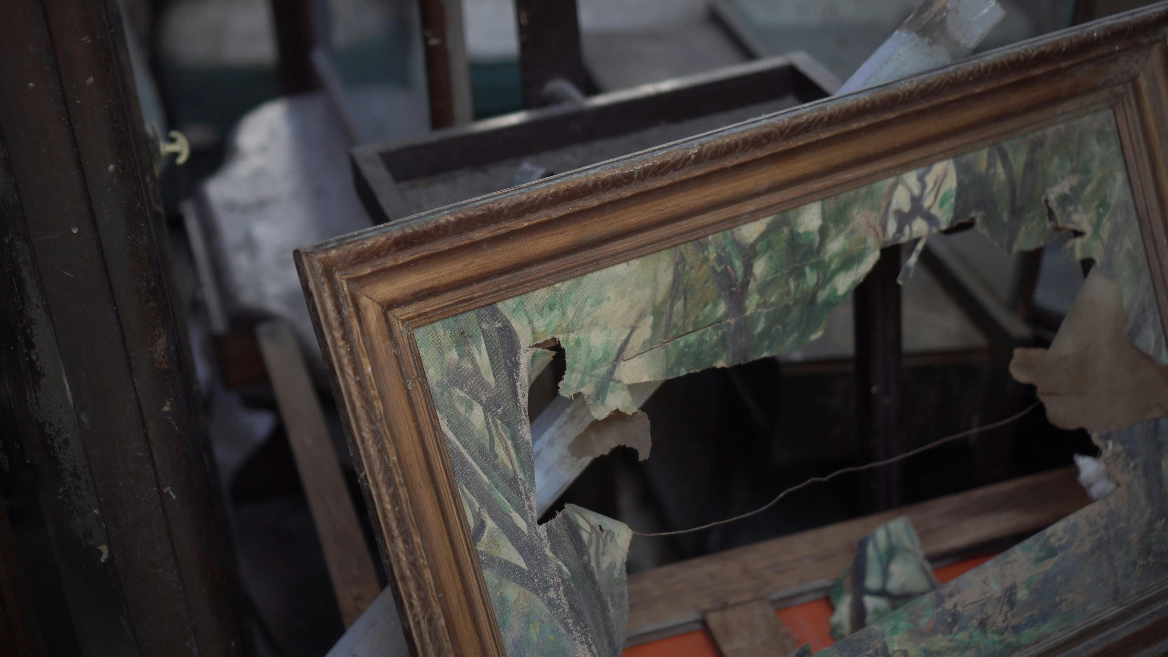 Broken Picture Frame And Old Furnitures In A Room · Free Stock Video