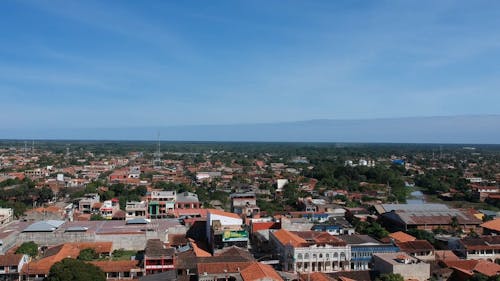 Drone Footage Of Town During Daytime