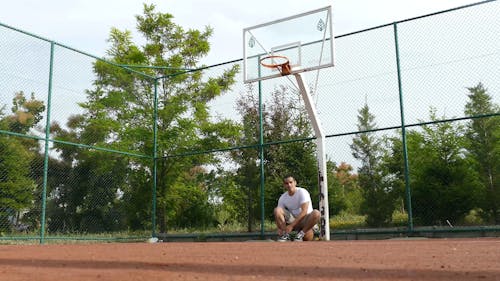 Video Of Man Playing Basketball Outdoors