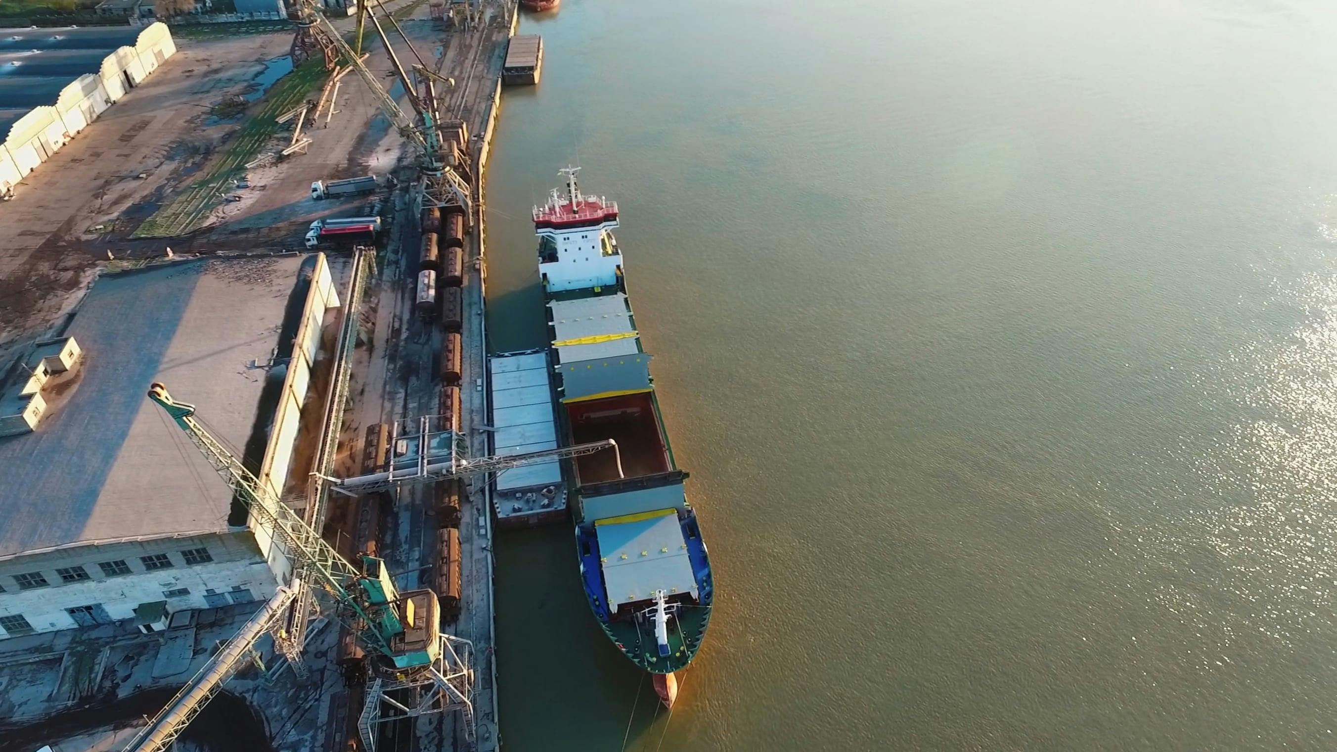 Loading A Cargo Ship Hatch At The Loading Area · Free Stock Video