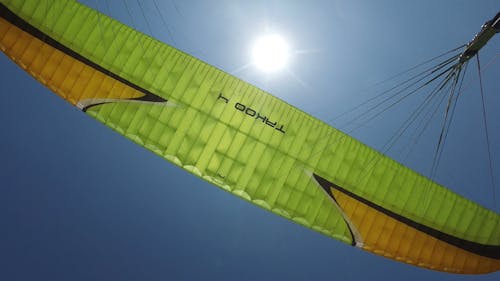 Video Of Person Paragliding Under A Blue Sky