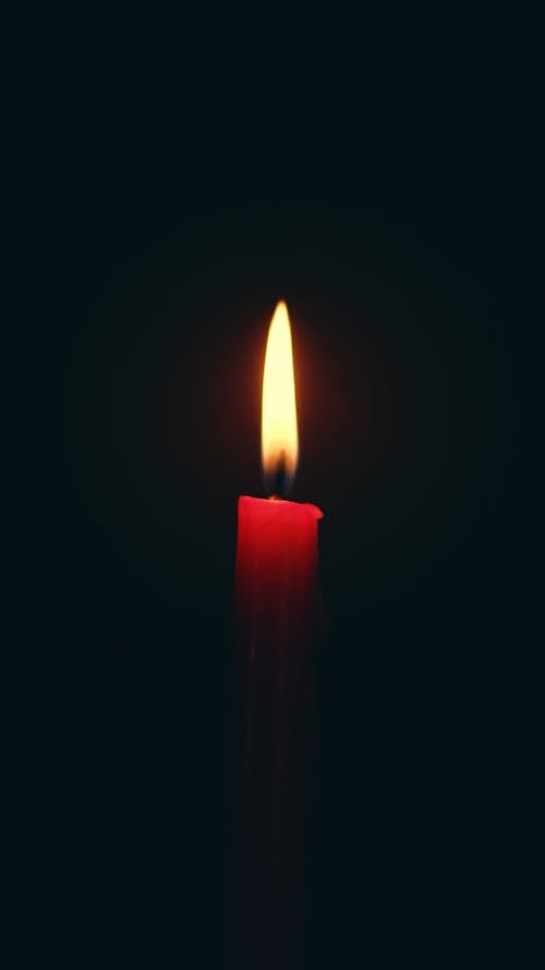 Burning Red Candle