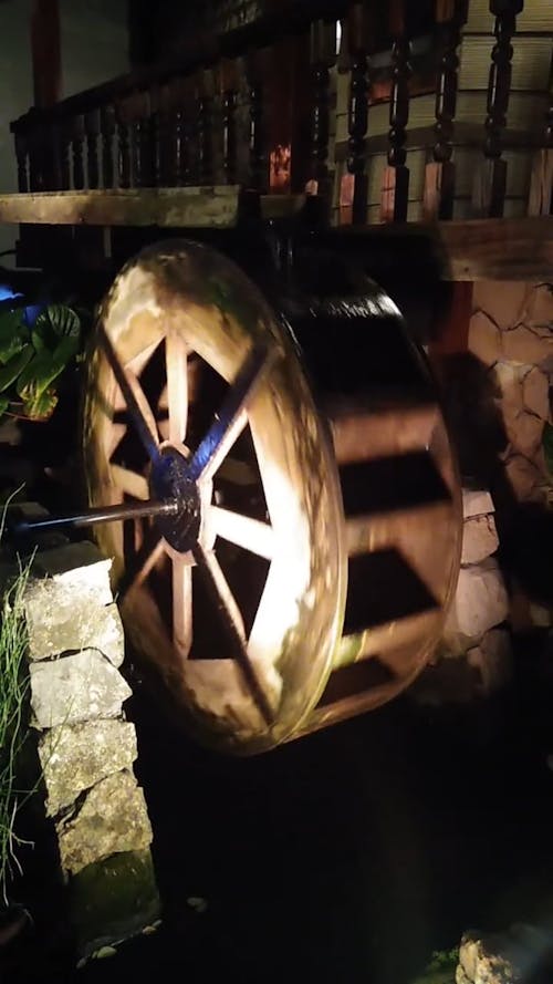 Rotating Wooden Wheel