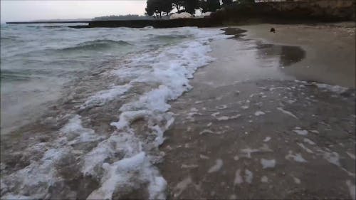 Waves Crashing on Seashore