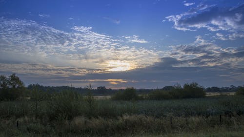 Time-Lapse Video of Grass Field Under Blue Sky and White Clouds