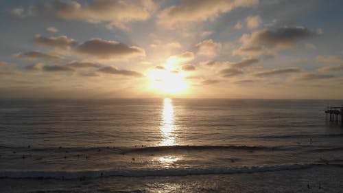 Enjoying The Beach At Sunset