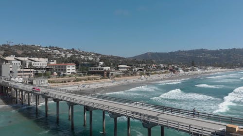 Drone Footage of An Elevated View Deck In A Beach