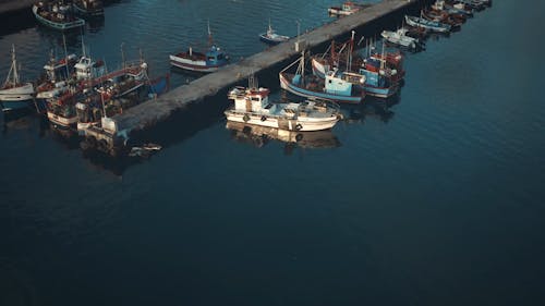 Fishing Boats Docked In The Harbor