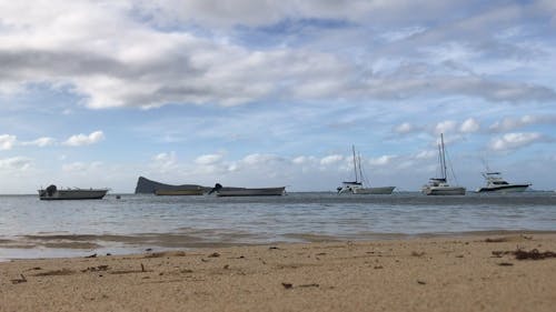 Boats Anchored At The Sea Bay