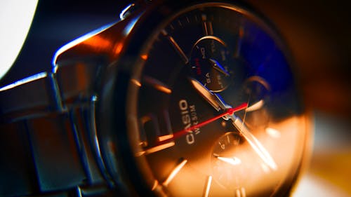 Close-Up View of Analog Watch