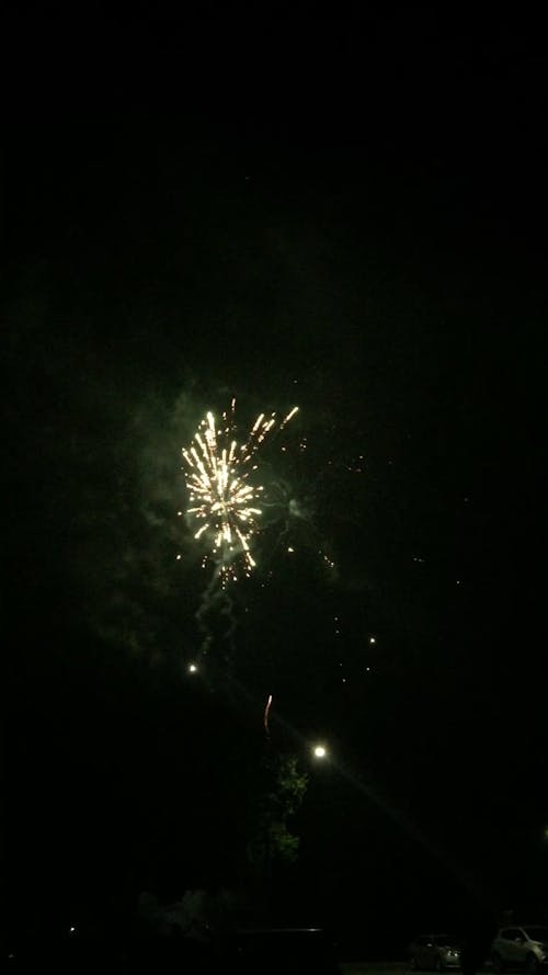 Aerial Fireworks Display In The Sky At Night