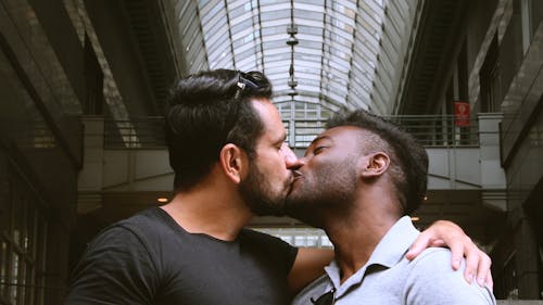 Men Couple Kissing